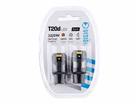 Żarówka VISION WY21W (T20d) 12/24V 6x 3020 SMD LED, nonpolar, CANBUS, pomarańczowa, 2 szt.