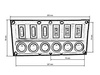 Przełączniki 12/24V IP68 ON-OFFx6, 6xB 3x5A 2x10A 1x15A, LED IP68