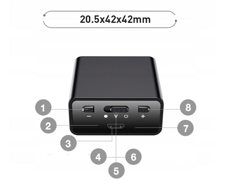 Dyktafon podsłuch szpiegowski detekcja 32GB USB