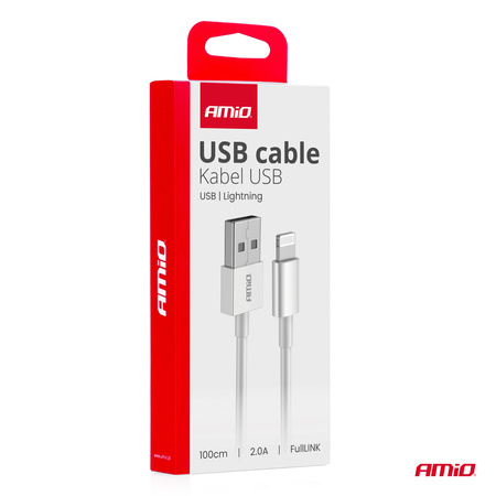 Kabel do ładowania USB-A - LIGHTNING IPHONE 2A 100cm FullLINK AMIO-03895