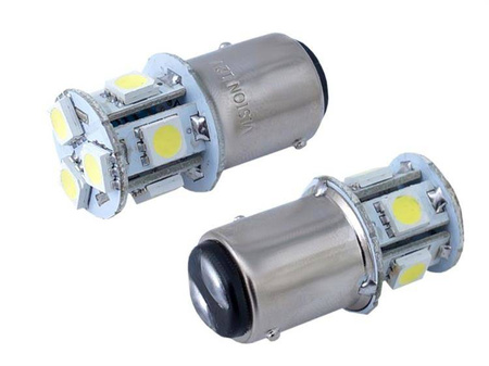 Żarówka VISION P21/5W BAY15d 12V 8x 5050 SMD LED, biała, 2 szt.