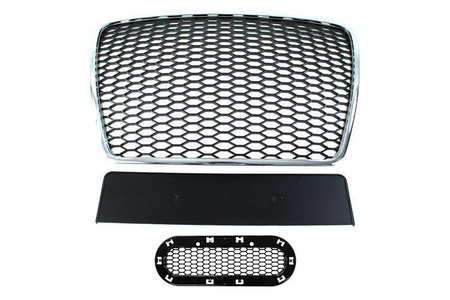 GRILL AUDI A6 C6 RS-STYLE CHROME-BLACK (09-11)