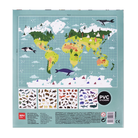 Plakat z naklejkami Apli Kids - Mapa Świata