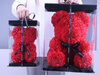 MIŚ Z RÓŻ 40 CM ROSE BEAR Z PŁATKÓW RÓŻ KOKARDA PUDEŁKO NA PREZENT