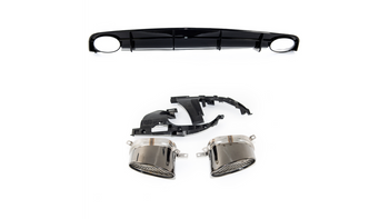 Tylny dyfuzor wraz z końcówkami wydechu AUDI A6 C7 Facelift 2016-2018