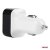 Ładowarka samochodowa 3x USB biała PCH-03 AMIO-01027