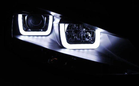 Lampy Vw Golf VII 7 12-17 u-type black led drl