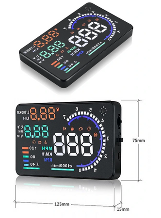Wyświetlacz projektor LED LCD HUD OBD2 5.5 ZEGARY