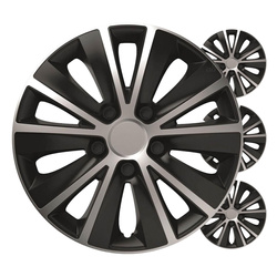 Kołpaki samochodowe 4szt. komplet Rapide czarno srebrne 14" cali COLOR BOX