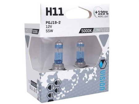 Żarówki VISION limitless white H11 12V 55W PGJ19-2 U E4 +120%, 2 szt.