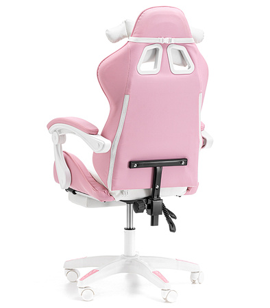 FOTEL GAMINGOWY Z PODNÓŻKIEM RÓŻOWY KUBEŁKOWY BIUROWY OBROTOWY REGULOWANY NOWOCZESNY DZIECIĘCY PODUSZKA CHMURKA DLA GRACZA DZIECI