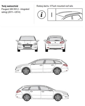 Bagażnik dachowy CRUZ AIRO FUSE Peugeot 508 I SW