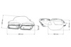 Końcówka tłumika 285x80mm wejście 160x100mm Mercedes W212