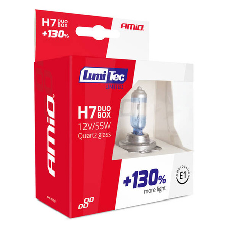 Żarówki halogenowe H7 12V 55W LumiTec LIMITED +130% DUO AMIO-01406