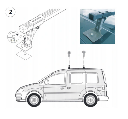 Bagażnik dachowy VW CADDY belki bagażniki CRUZ
