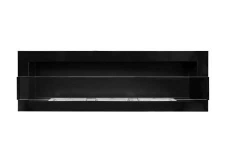 Biokominek wiszący z szybą 1200x400 czarny połysk