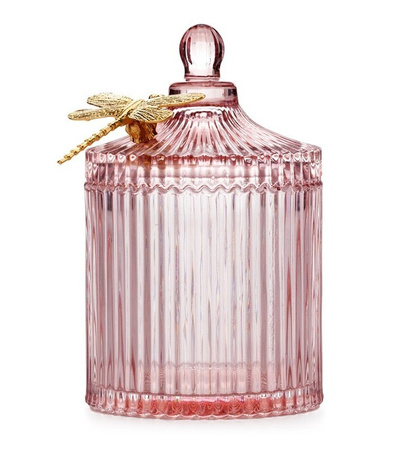 ORGANIZER NA BIŻUTERIĘ KOSMETYKI DROBIAZGI SZKLANY POJEMNIK Z POKRYWKĄ I OZDOBNĄ WAŻKĄ