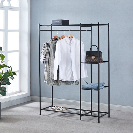 STOJAK NA UBRANIA WIESZAK REGAŁ POJEMNY PÓŁKI GARDEROBA