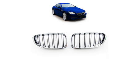 Grill sportowy podwójne żeberka Chrome & Black BMW 6 F13 F12 F06 2011-2018