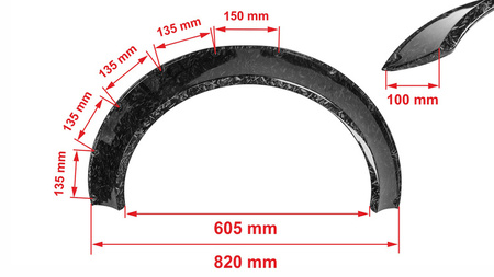Poszerzenia nadkoli Forged Carbon Look Small 4szt.