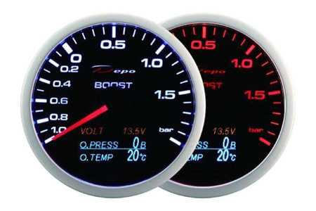 ZEGAR DEPO WA 60mm - 4w1 Turbo, Volt, Oil Press, Oil Temp