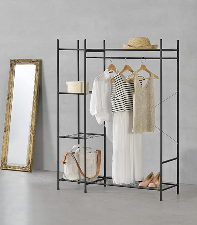 STOJAK NA UBRANIA WIESZAK REGAŁ POJEMNY PÓŁKI GARDEROBA