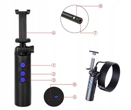 Kamera inspekcyjna do endoskop 5M 9LED 2xFHD WIFI