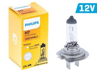 Żarówka PHILIPS H7 12V 55W PX26d Vision +30%