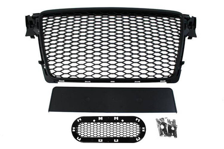 GRILL AUDI A4 B8 RS-STYLE MATT BLACK (08-12) PDC