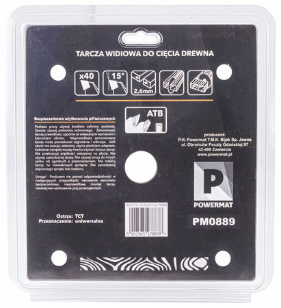 Tarcza widiowa do drewna 210x30 40z TDD-210x30x40Z