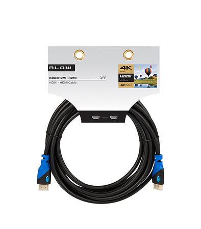 KABEL HDMI 5M 3D PRZEWÓD PRZYŁĄCZE PROSTE DŁUGIE DO TELEWIZORA LAPTOPA PROJEKTORA V 2.0 4K POZŁACANY WTYK
