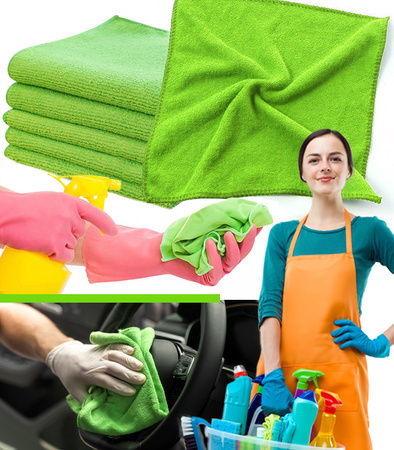 ŚCIERKA 30 X 30 ZIELONA SZMATKA UNIWERSALNA CHŁONNA MIĘKKA MIKROFIBRA DO SPRZĄTANIA KURZU WYCIERANIA MYCIA