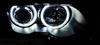 Reflektory lampy przednie BMW E46 Angel Eyes LED BLACK