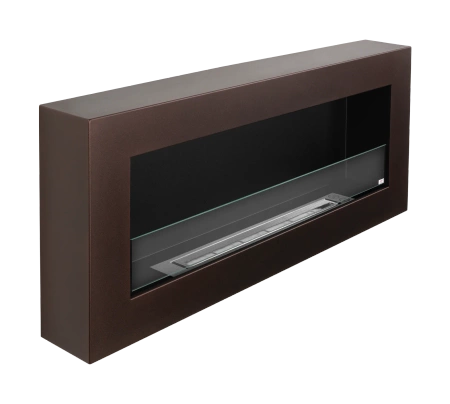 Biokominek wiszący z szybą 900x400 Box brąz mat