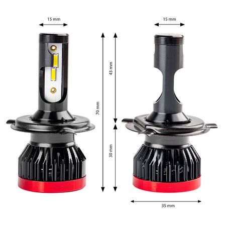 Żarówki samochodowe LED seria BF H4/H19 6000K Canbus AMIO-02241