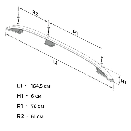 Relingi dachowe Volkswagen Touareg I 7L  2002-2010 Czarny