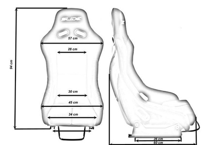 Fotel sportowy SLIDE R1 material Black M