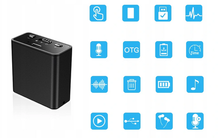 Dyktafon podsłuch szpiegowski detekcja 32GB USB