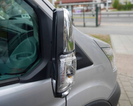 Nakładki na lusterka boczne do FORD TRANSIT 2013- | ABS | chrom