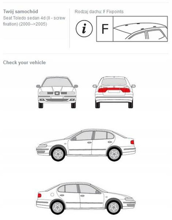 Bagażnik dachowy belki Fuse Seat Toledo II
