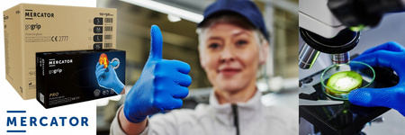 Rękawice nitrylowe niebieskie Mercator GoGrip Blue 50 sztuk rozmiar M