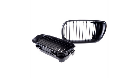 Grill sportowy pojedyncze żeberka Matt Black  BMW 3 (E46) Sedan Compact Touring Facelift 2001-2005