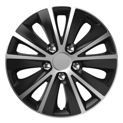 Kołpak samochodowy czarno srebrny ze śrubami chrom Rapide NC 16" cali