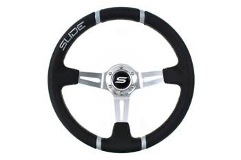 Kierownica SLIDE 350mm offset:80mm Skóra Silver