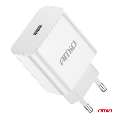 Ładowarka sieciowa 230V 20W USB-C AMIO-03891