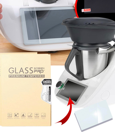 SZKŁO HARTOWANE OCHRONNE NA EKRAN PREMIUM 9H 0,3 MM MOCNE ODPORNE NA ZARYSOWANIA DO THERMOMIXA ROBOTA KUCHENNEGO