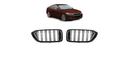 Grill sportowy podwójne żeberka Gloss Black BMW 6 G32 Gran Turismo przed liftem 2017-2020