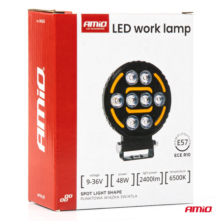 Lampa robocza halogen LED szperacz AWL80 48W 2400LM 12V 24V AMIO-04424