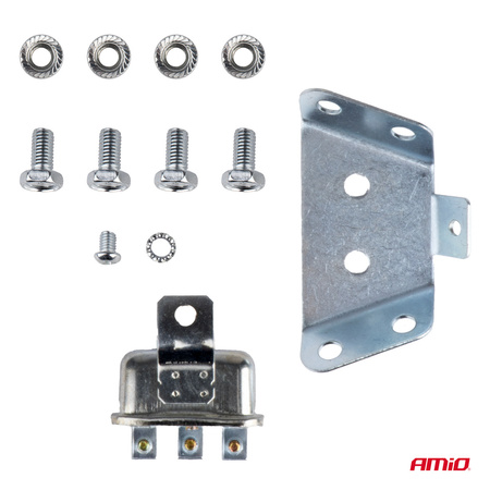 Klakson sygnał dźwiękowy komplet 2 szt. czerwone 125 mm 12V AMIO-04075