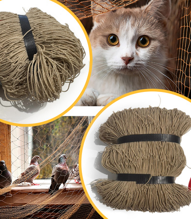 SIATKA ZABEZPIECZAJĄCA 3 X 4 M OCHRONA PRZED WYPADNIĘCIEM DLA KOTA PRZECIW GOŁĘBIOM OCZKO 5 X 5 CM NA BALKON OKNO